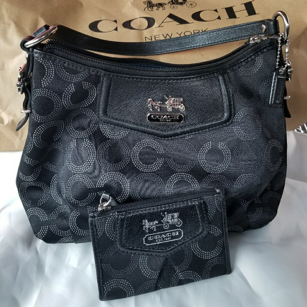 Coach Madison Op Art small shoulder bag FREEBIE!